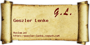 Geszler Lenke névjegykártya